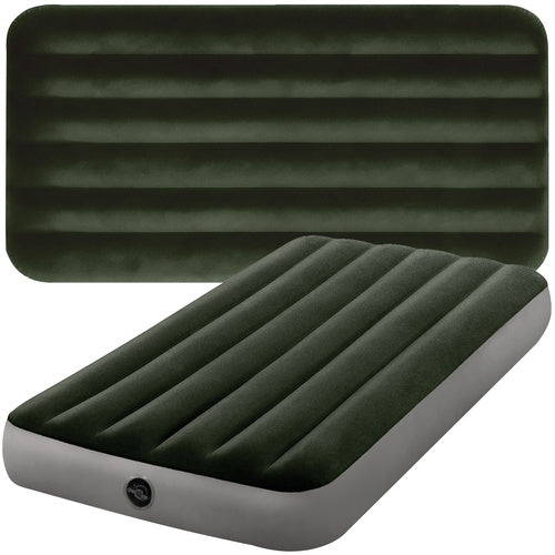 Intex Prestige Downy Eenpersoons Luchtbed - 191 x 99 x 25 cm - Grijs/Groen