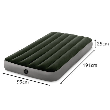 Intex Prestige Downy Eenpersoons Luchtbed - 191 x 99 x 25 cm - Grijs/Groen