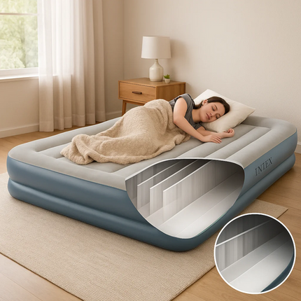 Intex Pillow Rest Mid-Rise Tweepersoons Luchtbed - 203 x 152 x 30 cm - Met Ingebouwde Pomp