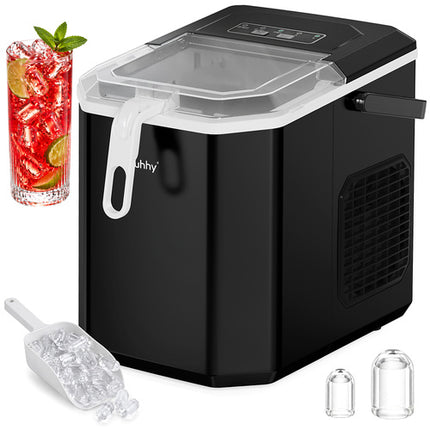 Ruhhy Ijsblokjesmachine - 1.2L - 12 kg/24u - Zwart - Met Schep