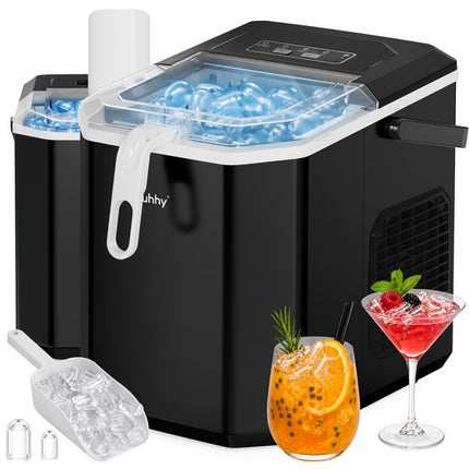 Ruhhy Ijsblokjesmachine - 1.2L - 12 kg/24u - Zwart - Met Schep