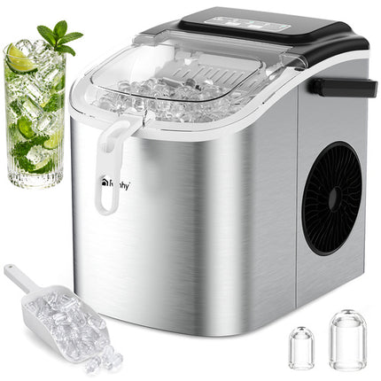 Ruhhy Ijsblokjesmachine - 1.2L - 12 kg/24u - Met Schep - Zilver