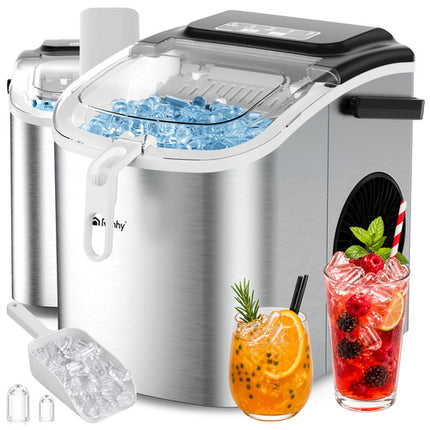 Ruhhy Ijsblokjesmachine - 1.2L - 12 kg/24u - Met Schep - Zilver