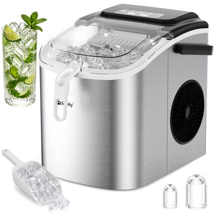 Ruhhy Ijsblokjesmachine - 1.2L - 12 kg/24u - Met Schep - Zilver