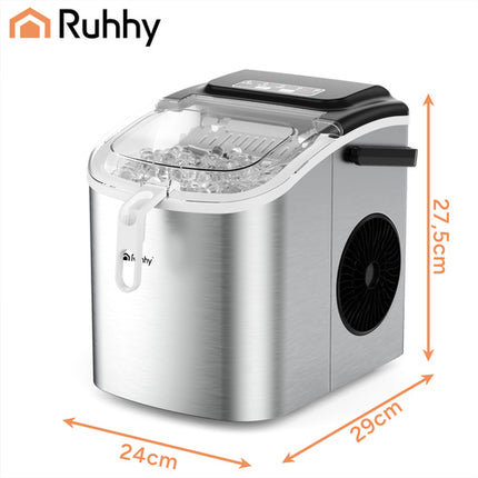 Ruhhy Ijsblokjesmachine - 1.2L - 12 kg/24u - Met Schep - Zilver