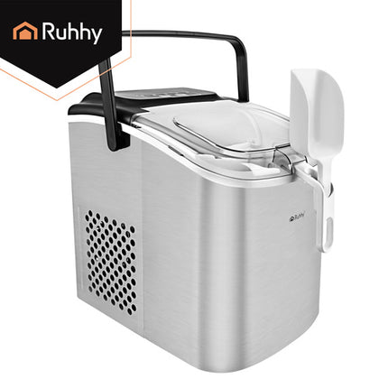 Ruhhy Ijsblokjesmachine - 1.2L - 12 kg/24u - Met Schep - Zilver