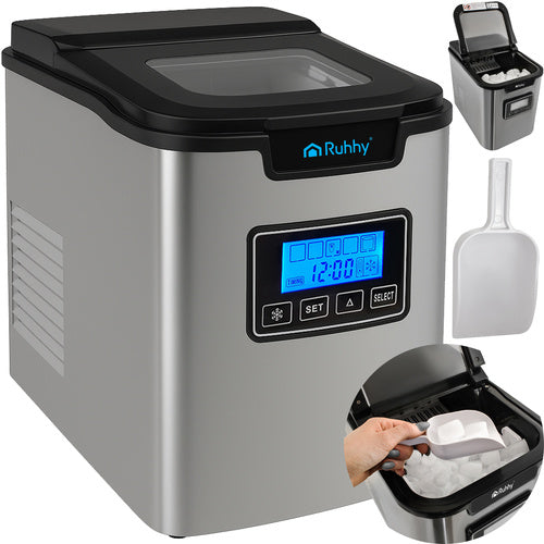Ruhhy IJsmachine RVS - 12kg/dag - LCD - Timer - Zilver