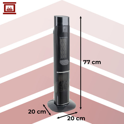 Kaminer Ignisse Torenkachel - 2000W - Met Vlameneffect - Zwart