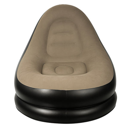 Gardlov Opblaasbare Tuinstoel met Voetensteun - Inclusief Pomp - Zwart/Beige