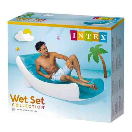 Intex 56874 Opblaasbare Lounger - 191 x 99 cm - Turquoise/Wit