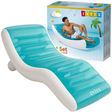 Intex 56874 Opblaasbare Lounger - 191 x 99 cm - Turquoise/Wit