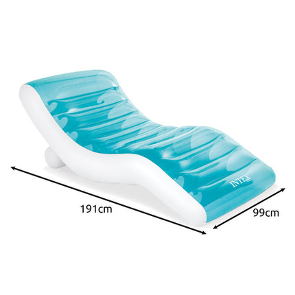 Intex 56874 Opblaasbare Lounger - 191 x 99 cm - Turquoise/Wit