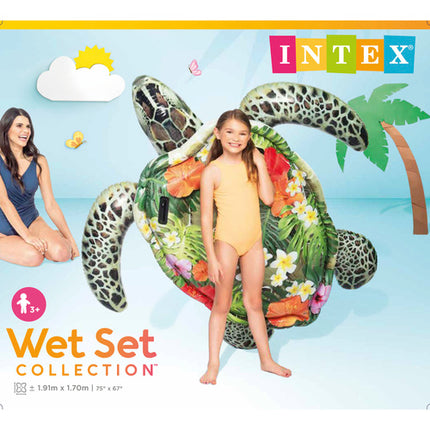 Intex 57555NP Opblaasbare Zwemschildpad - 191 x 170 cm - Met Handvatten