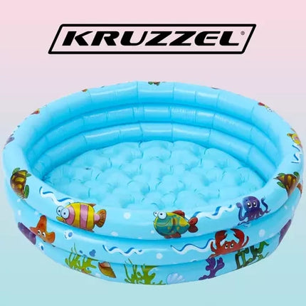 Kruzzel Opblaasbaar Kinderbadje - 80 cm - 58 Liter - Met Zachte Bodem
