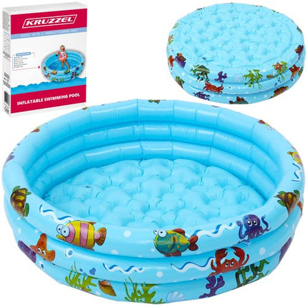 Kruzzel Opblaasbaar Kinderbadje - 80 cm - 58 Liter - Met Zachte Bodem