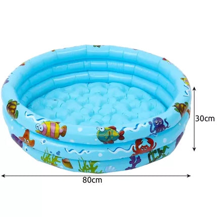 Kruzzel Opblaasbaar Kinderbadje - 80 cm - 58 Liter - Met Zachte Bodem