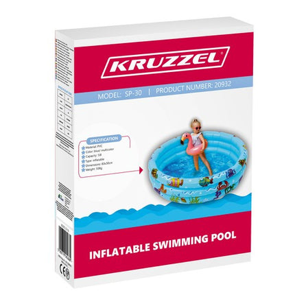 Kruzzel Opblaasbaar Kinderbadje - 80 cm - 58 Liter - Met Zachte Bodem