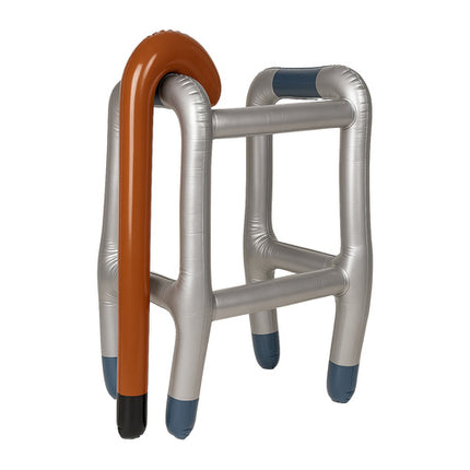 Ruhhy Opblaasbare Rollator met Wandelstok - Feestartikelen - Senior Kostuum