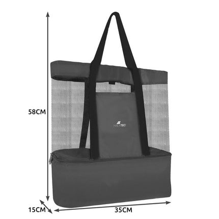 Trizand Geïsoleerde Strandtas - 20 Liter - Met Koelvak - Zwart