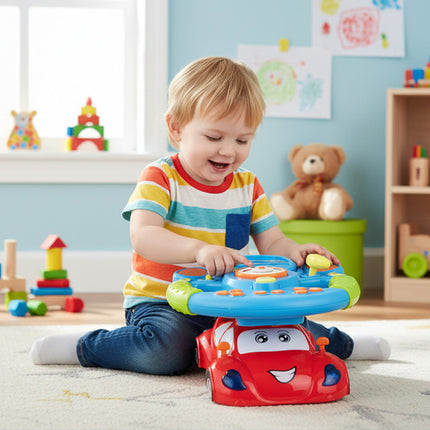 Dealzzz Interactief Stuurwiel voor Kinderen - Met Muziek, LED & Projector