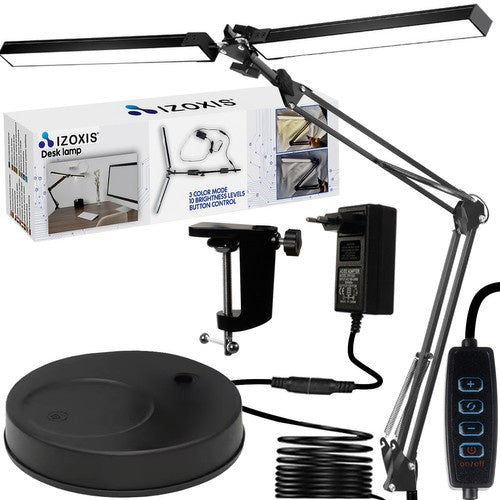 Izoxis 24223 Bureau- en Tekenlamp - 2 Lichtbronnen - 24W - Zwart