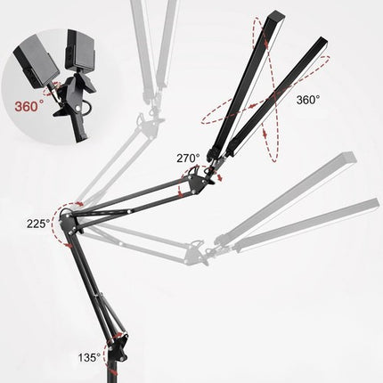 Izoxis 24223 Bureau- en Tekenlamp - 2 Lichtbronnen - 24W - Zwart