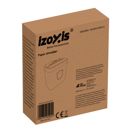 Izoxis Documentvernietiger - 12L - P-4 AVG/GDPR - Zwart