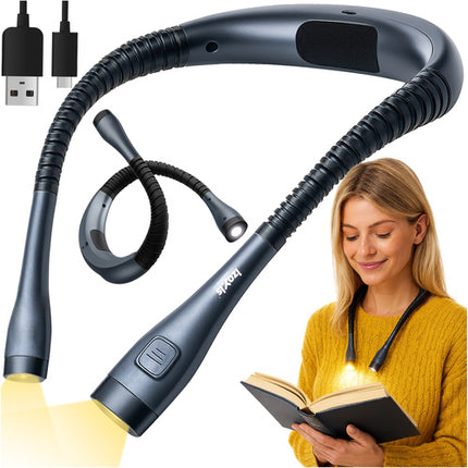 Izoxis 25675 LED Nek-leeslamp - Oplaadbaar - Flexibel - Grijs
