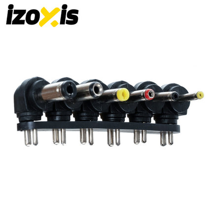 Izoxis Universele Adapter - 30W - 3-12V Regelbaar - 6 Opzetstukken - USB
