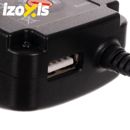 Izoxis Universele Adapter - 30W - 3-12V Regelbaar - 6 Opzetstukken - USB