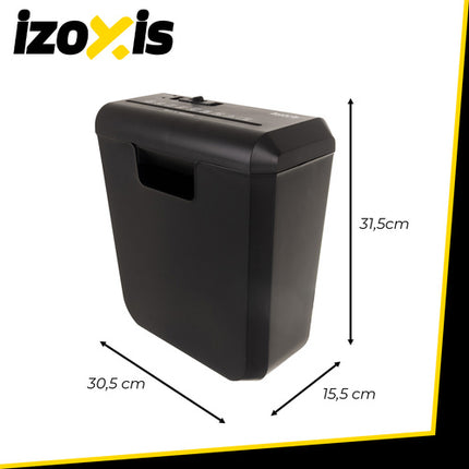 Izoxis Documentvernietiger - 10L - P-2 Veiligheidsniveau - Zwart
