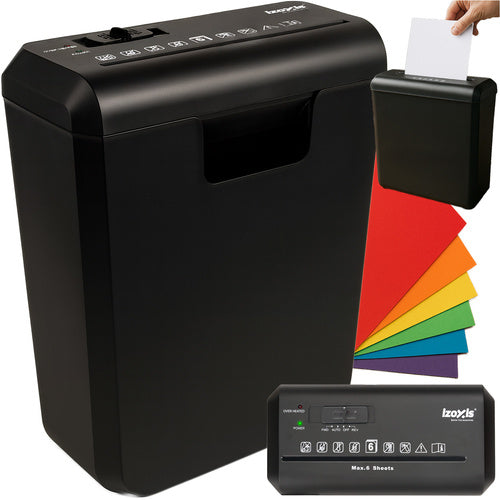 Izoxis Documentvernietiger - 10L - P-2 Veiligheidsniveau - Zwart