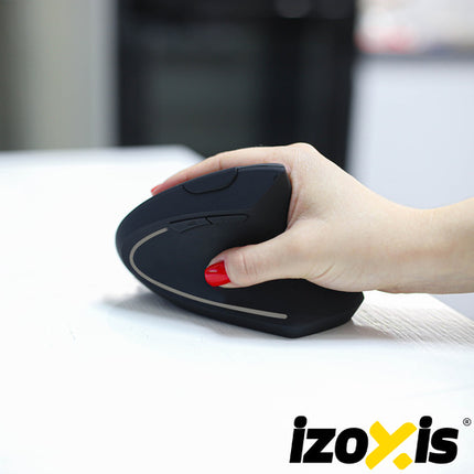 Izoxis 26628 Draadloze Verticale Muis - Ergonomisch Design - Zwart