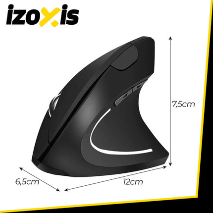 Izoxis 26628 Draadloze Verticale Muis - Ergonomisch Design - Zwart