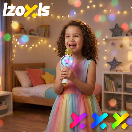 Izoxis Draadloze Karaoke Microfoon - Konijn Design - Bluetooth - Wit