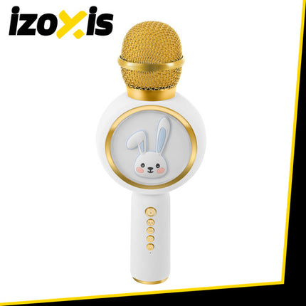 Izoxis Draadloze Karaoke Microfoon - Konijn Design - Bluetooth - Wit