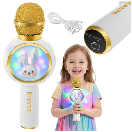 Izoxis Draadloze Karaoke Microfoon - Konijn Design - Bluetooth - Wit