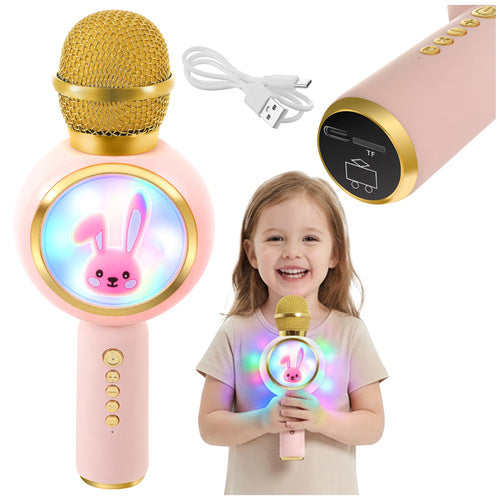 Izoxis Draadloze Karaoke Microfoon - Konijn Design - Bluetooth - Roze