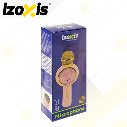 Izoxis Draadloze Karaoke Microfoon - Konijn Design - Bluetooth - Roze