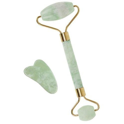 Dealzzz Jade Roller Set - Gezichtsmasseur & Gua Sha - Voor Huidverjonging