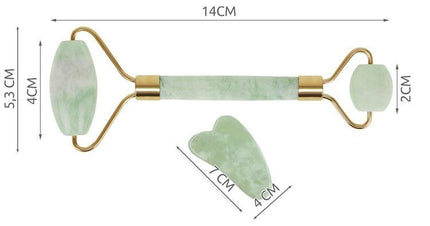 Dealzzz Jade Roller Set - Gezichtsmasseur & Gua Sha - Voor Huidverjonging