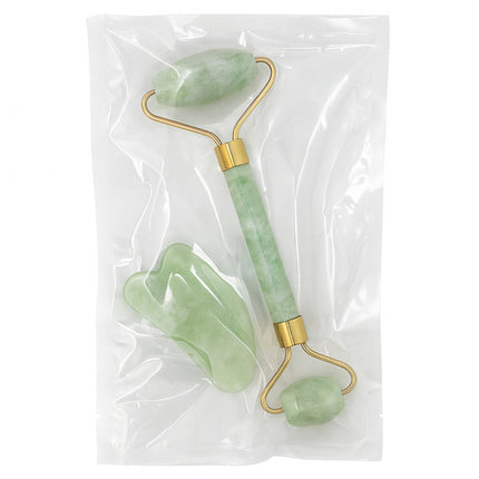Dealzzz Jade Roller Set - Gezichtsmasseur & Gua Sha - Voor Huidverjonging