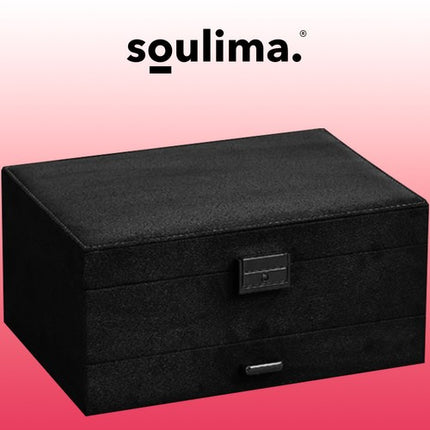 Soulima Sieradendoos - Elegante Juwelenkist met Slot - Zwart