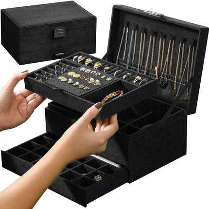 Soulima Sieradendoos - Elegante Juwelenkist met Slot - Zwart
