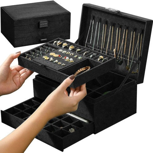 Soulima Sieradendoos - Elegante Juwelenkist met Slot - Zwart