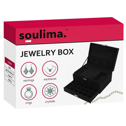 Soulima Sieradendoos - Elegante Juwelenkist met Slot - Zwart