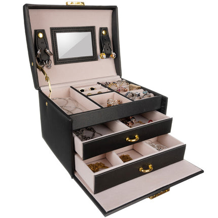 Beautylushh Luxe Sieradendoos - Satijn Look - 20 Compartimenten - Zwart