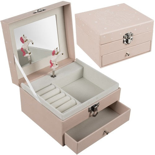 Kruzzel Sieradendoos met Muziekdoos - Eenhoorn Design - Roze