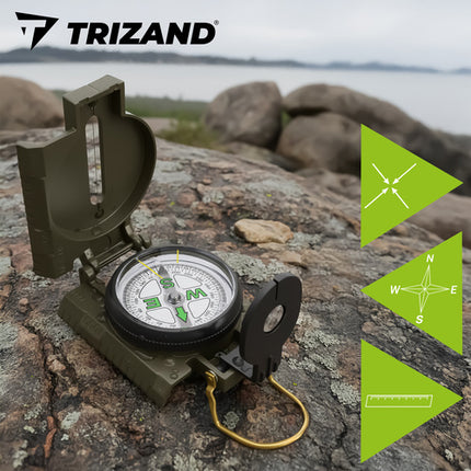 Trizand KM5717 Militair Kompas - Precisie Navigatie - Metaal - Zinklichtlegering