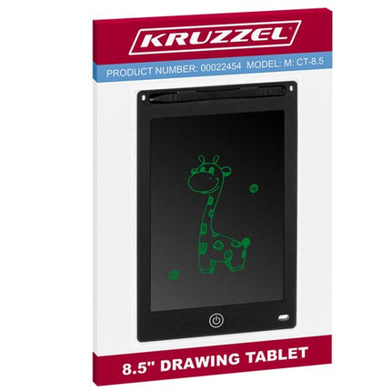 Kruzzel 8,5" Tekentablet - Digitaal Schrijfbord - Zwart